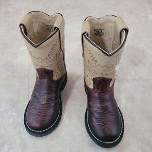 CODY JAMES TODDLER BOY ROPER ROUND TOE WESTERN BOOTS 4D Brown Beige NEW Bcw2552i